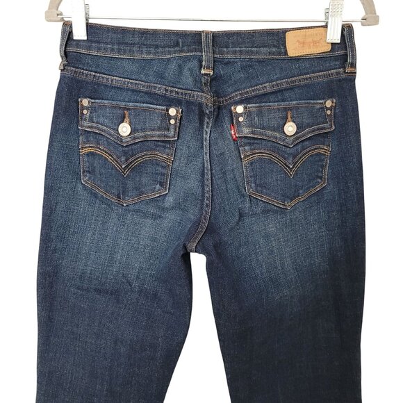 Levis Straight Leg 505 Jeans Womens Size 2M Dark Wash Denim - Picture 4 of 7